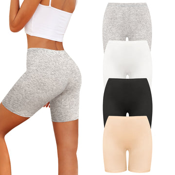 Voenxe Women Boyshort Underwear, Stretch High Waisted Briefs, 5 in 1 Pack